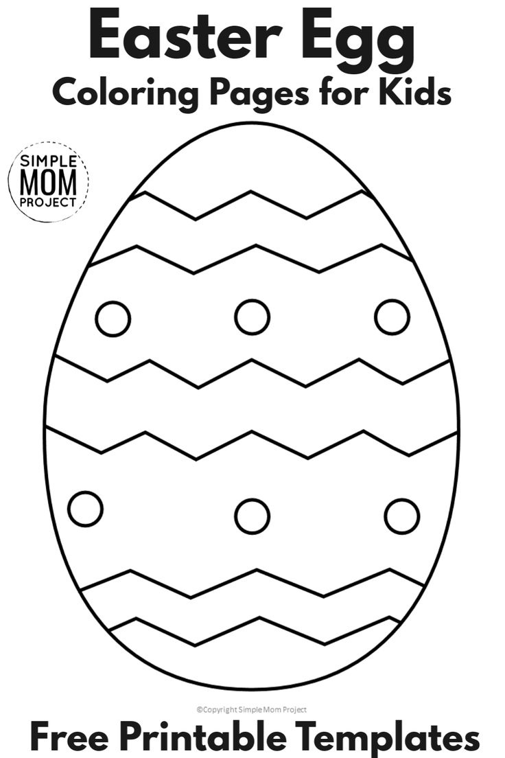 Easter Egg Coloring Pages For Kids With Free Printable Templates with Free Printable Easter Egg Template