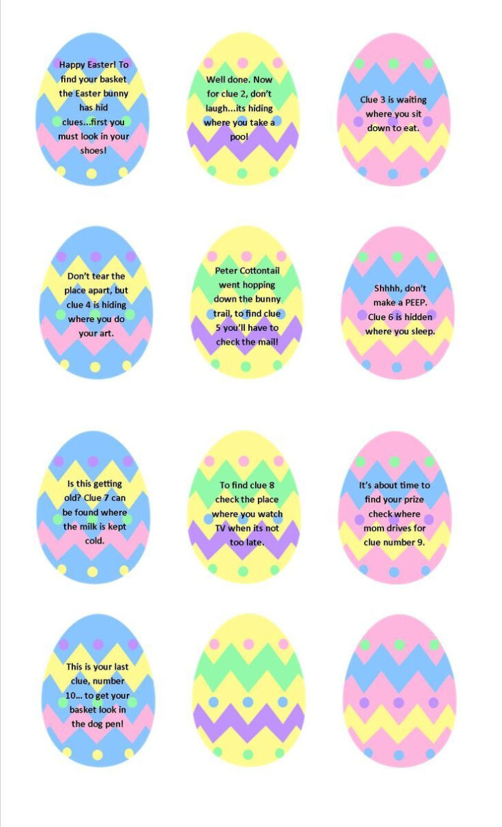 Free Printable Easter Egg Hunt Template