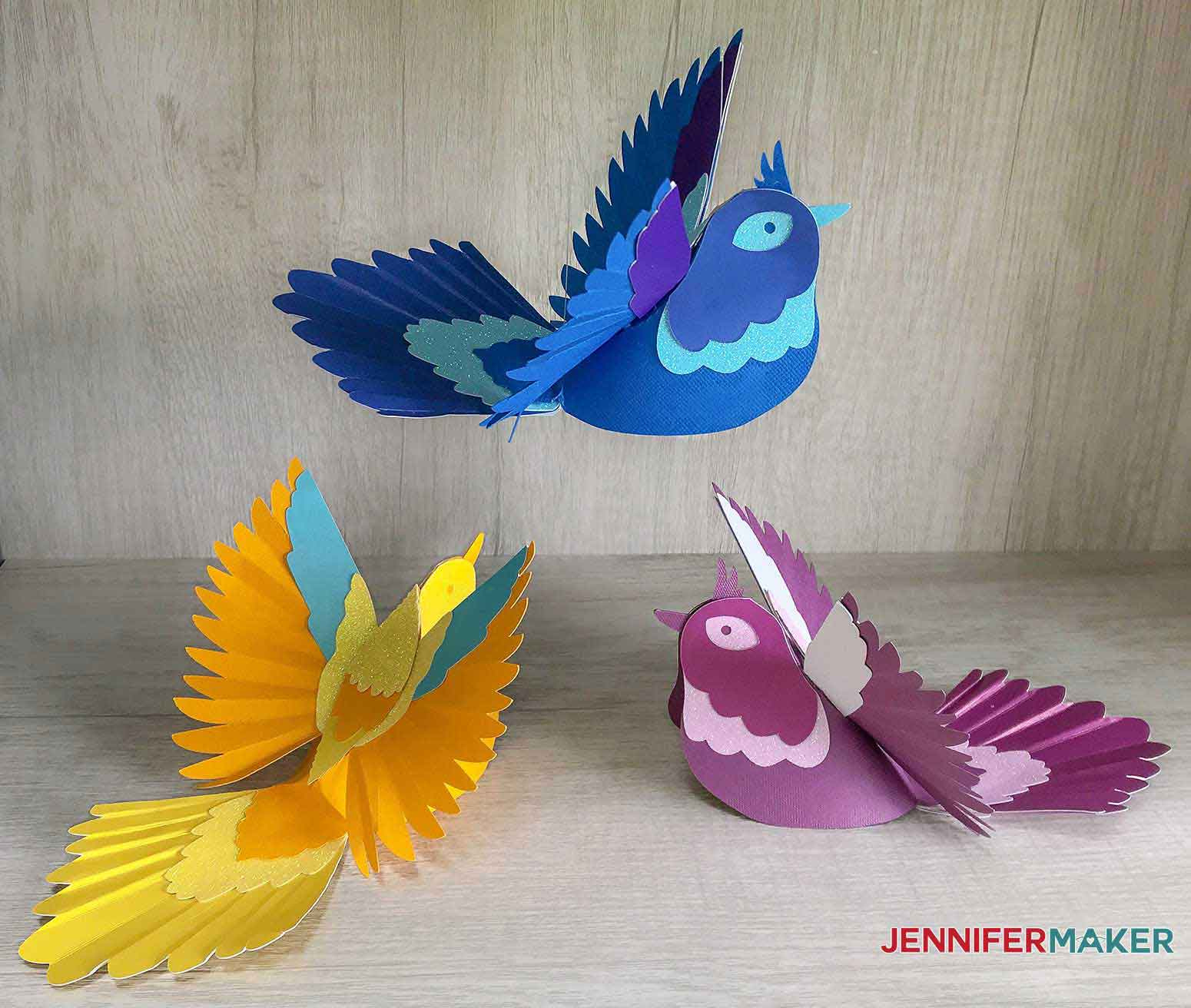 Easy 3D Paper Birds - Jennifer Maker inside Free Printable 3D Bird Template