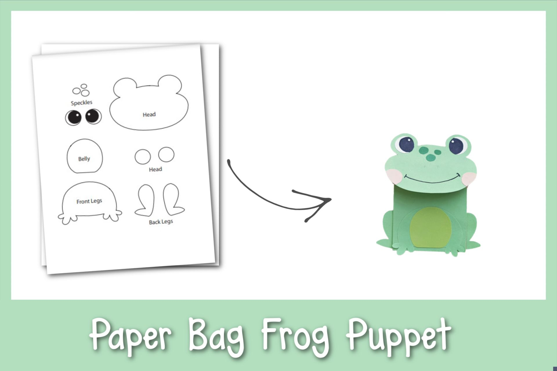 Easy &amp;amp; Fun Paper Bag Frog Puppet [Free Template] - Frosting And with regard to Free Printable Frog Puppet Template