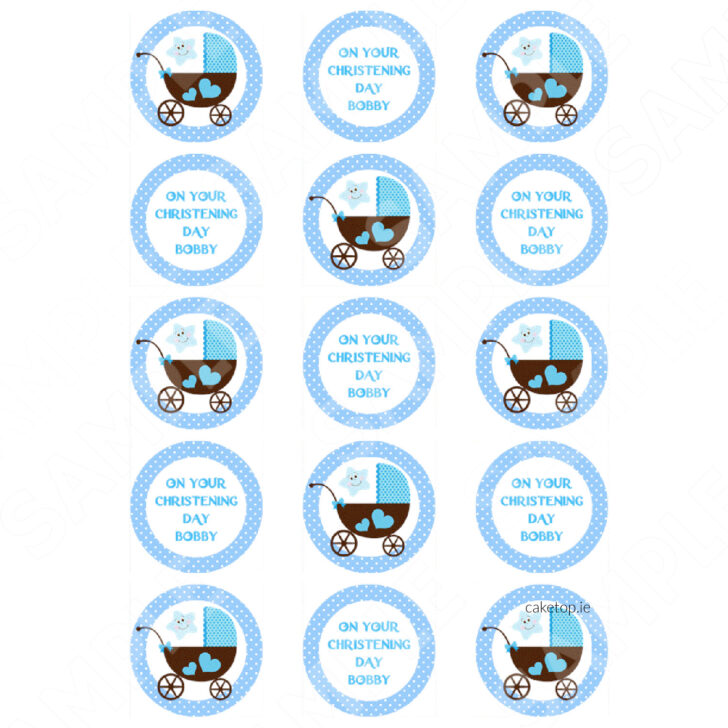 Free Printable Christening Cupcake Topper Template