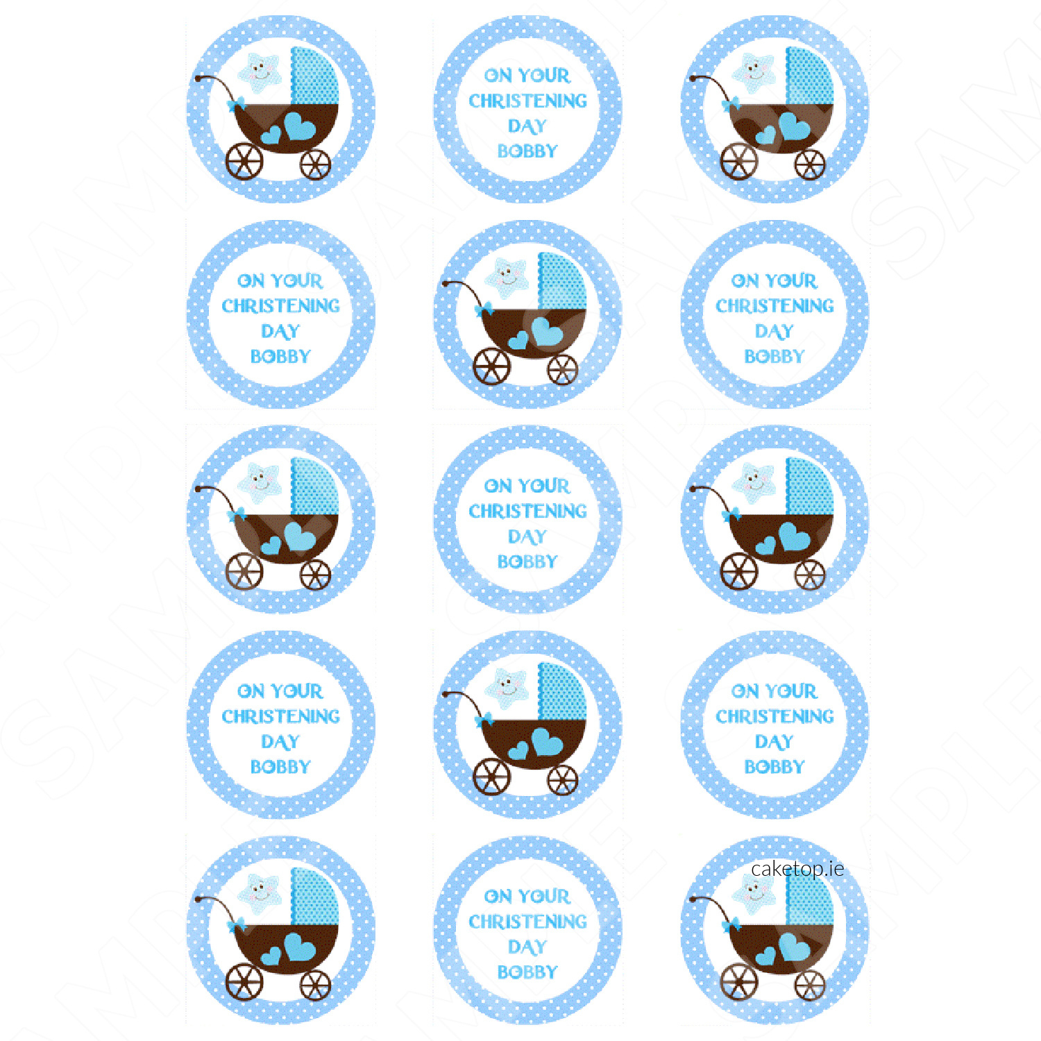 Edible Cake Toppers Ireland | High Quality Easy Peel Toppers pertaining to Free Printable Christening Cupcake Topper Template