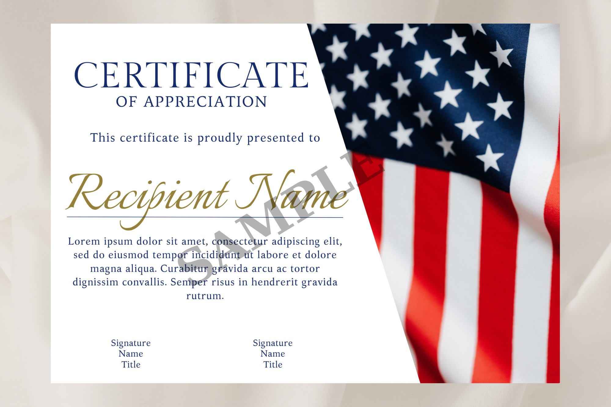 Editable American Flag Appreciation Certificate (2573939) within Free Printable Flag Flown Certificate Template