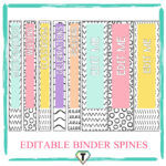 Editable Binder Spine Labels  Pretty Pastels   The Teacher Hero Inside Free Printable Book Spine Template