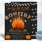 Editable Bonfire Invitation, Fall Harvest Party Invite, Fall With Regard To Free Printable Bonfire Invitation Template