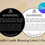Editable Candle Warning Label Template, Canva Candle Care Guide Within Free Printable Candle Warning Labels Template