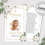 Editable Funeral Prayer Card Template, Printable Memorial Prayer For Free Printable Funeral Prayer Card Template