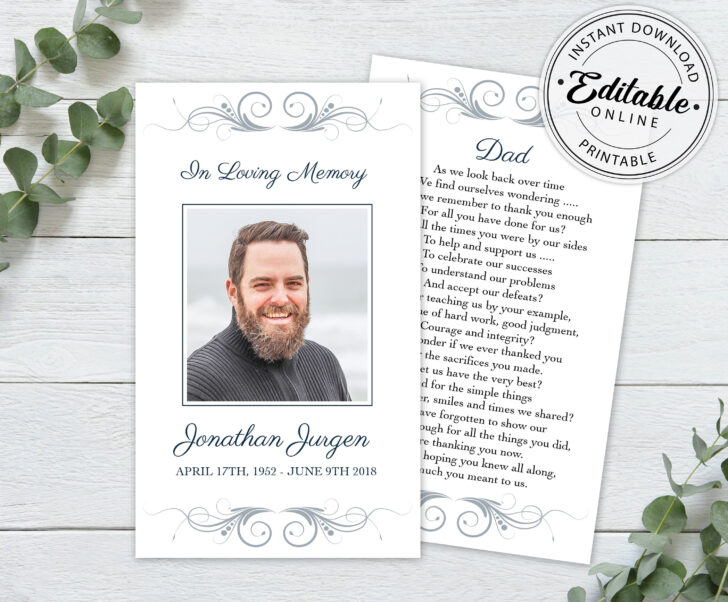 Free Printable Funeral Prayer Card Template