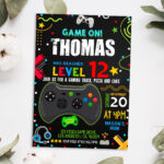 Editable Gamer Birthday Invitation Video Game Party Invite Gaming Pertaining To Free Printable Gaming Party Invitation Template