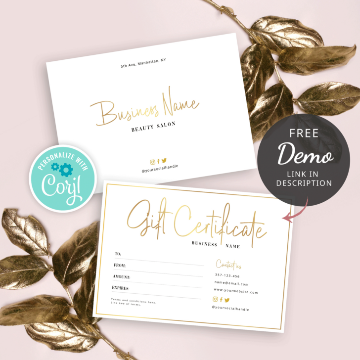 Free Printable Beauty Salon Gift Certificate Template