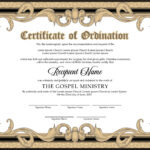 Editable Ordained Minister Certificate Template. Printable For Free Printable Certificate Of Ordination Template