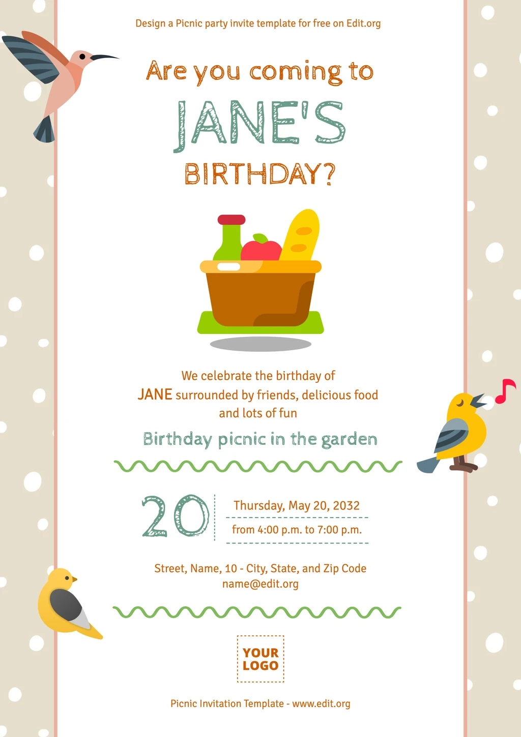 Editable Picnic Party Invitation Templates with Free Printable Company Picnic Invitation Template