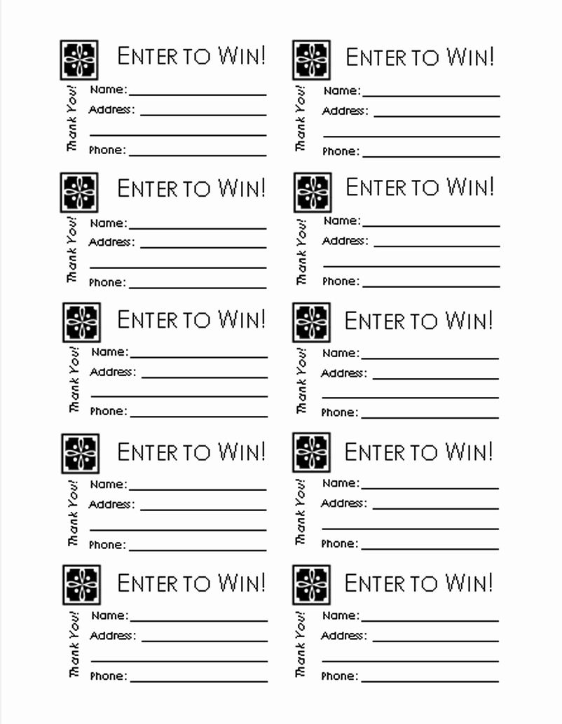 Editable Raffle Ticket Template, Printable Door Prize Entry Form throughout Free Printable Contest Entry Form Template