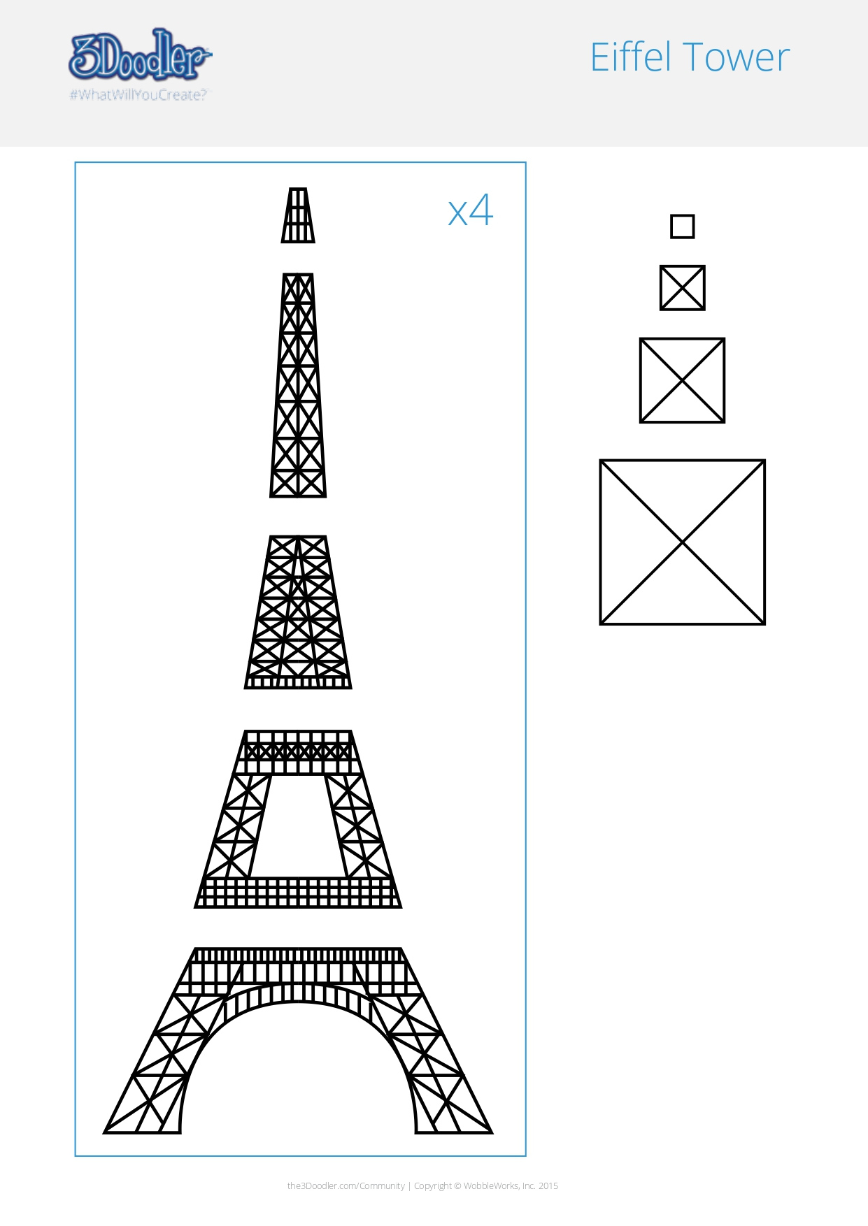 Eiffel Tower 3D Pen Stencil - 3Doodler throughout Free Printable Eiffel Tower Template