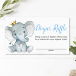Elephant Baby Shower Diaper Raffle Tickets Printable Boy Elephant Within Free Printable Elephant Diaper Raffle Ticket Template