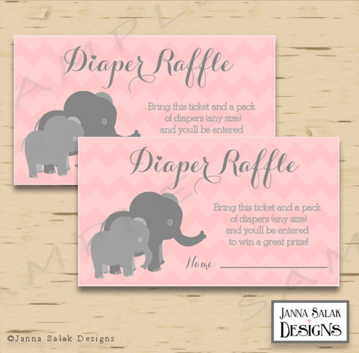 Free Printable Elephant Diaper Raffle Ticket Template