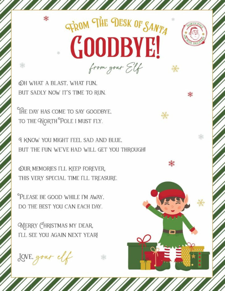 Free Printable Elf on the Shelf Letter Template