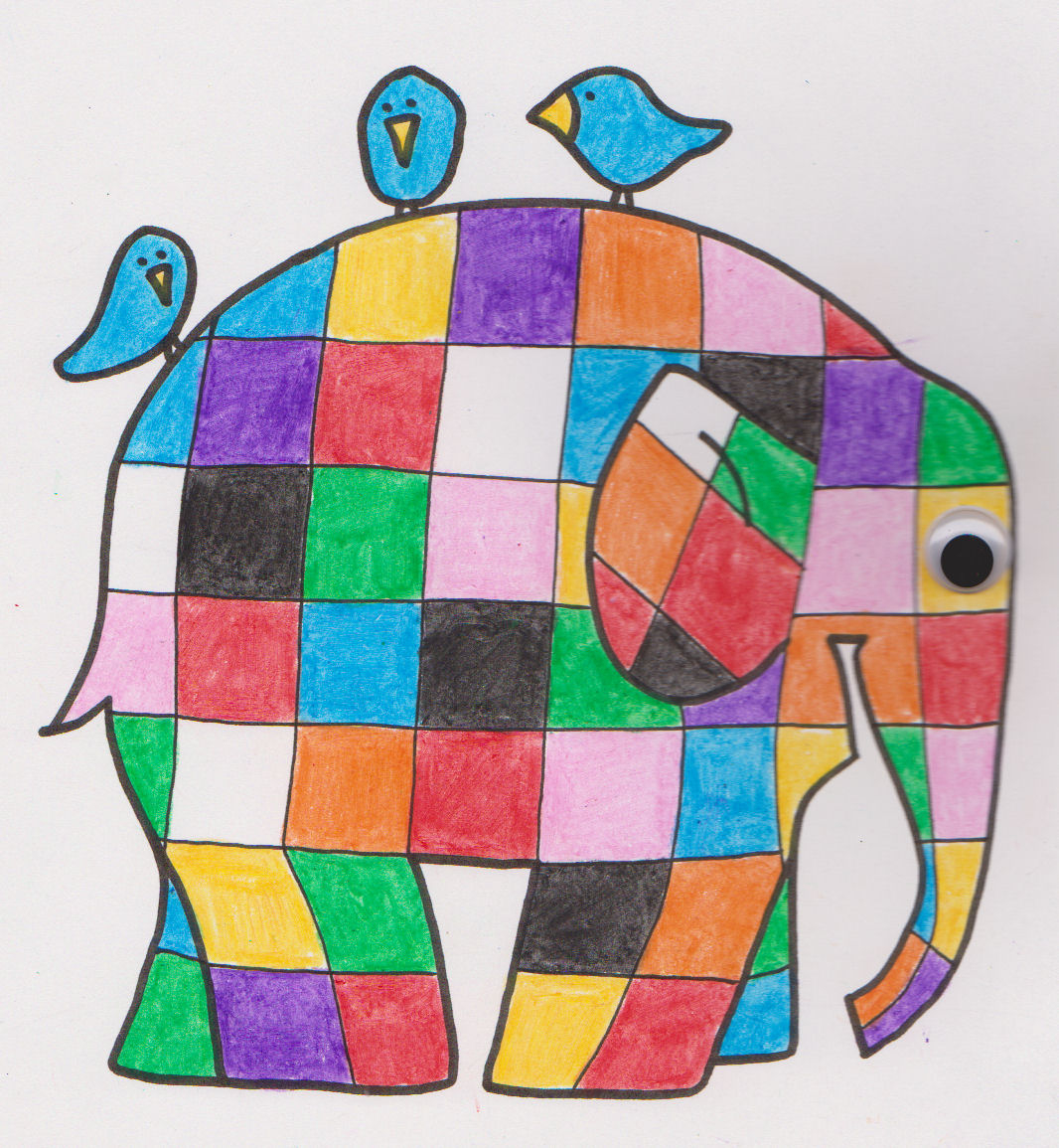 Elmer The Patchwork Elephant Coloring Page - Lines Across throughout Free Printable Elmer The Elephant Template