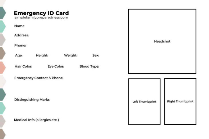 Free Printable Emergency Card Template