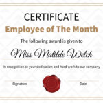 Employee Of The Month Certificate Free Google Docs Template   Gdoc.io For Free Printable Employee Of The Month Certificate Template