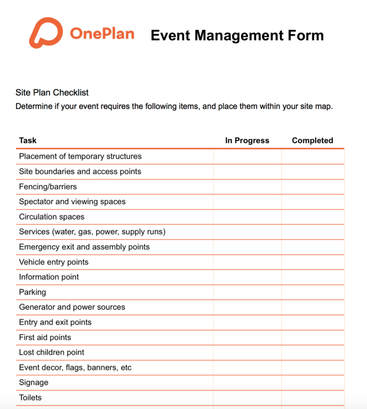 Free Printable Event Planning Template