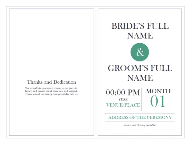 Free Printable Event Program Template