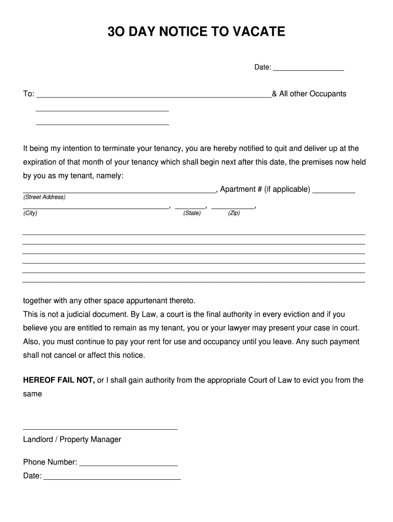 Eviction Pdf - Fill Online, Printable, Fillable, Blank | Pdffiller with Free Printable 30 Day Eviction Notice Template