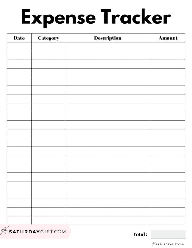 Expense Tracker Printable - 26 Cute &amp;amp; Free Spending Logs within Free Printable Expense Tracker Template