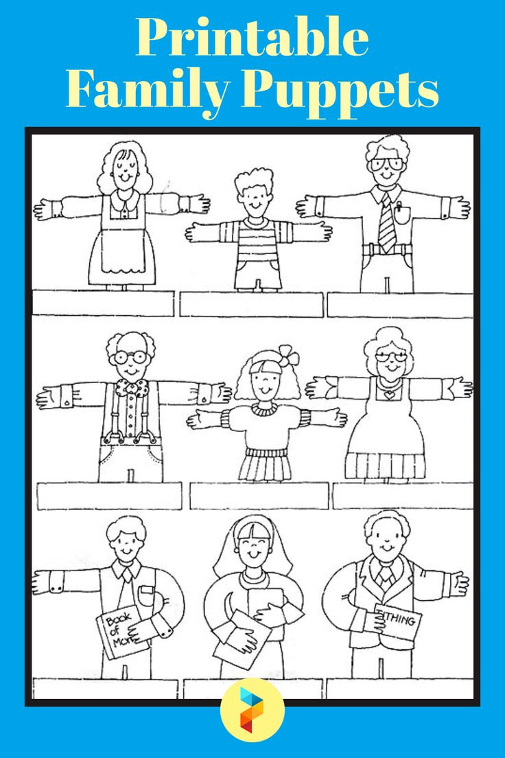 Family Puppets - 10 Free Pdf Printables | Printablee throughout Free Printable Family Family Finger Puppet Template