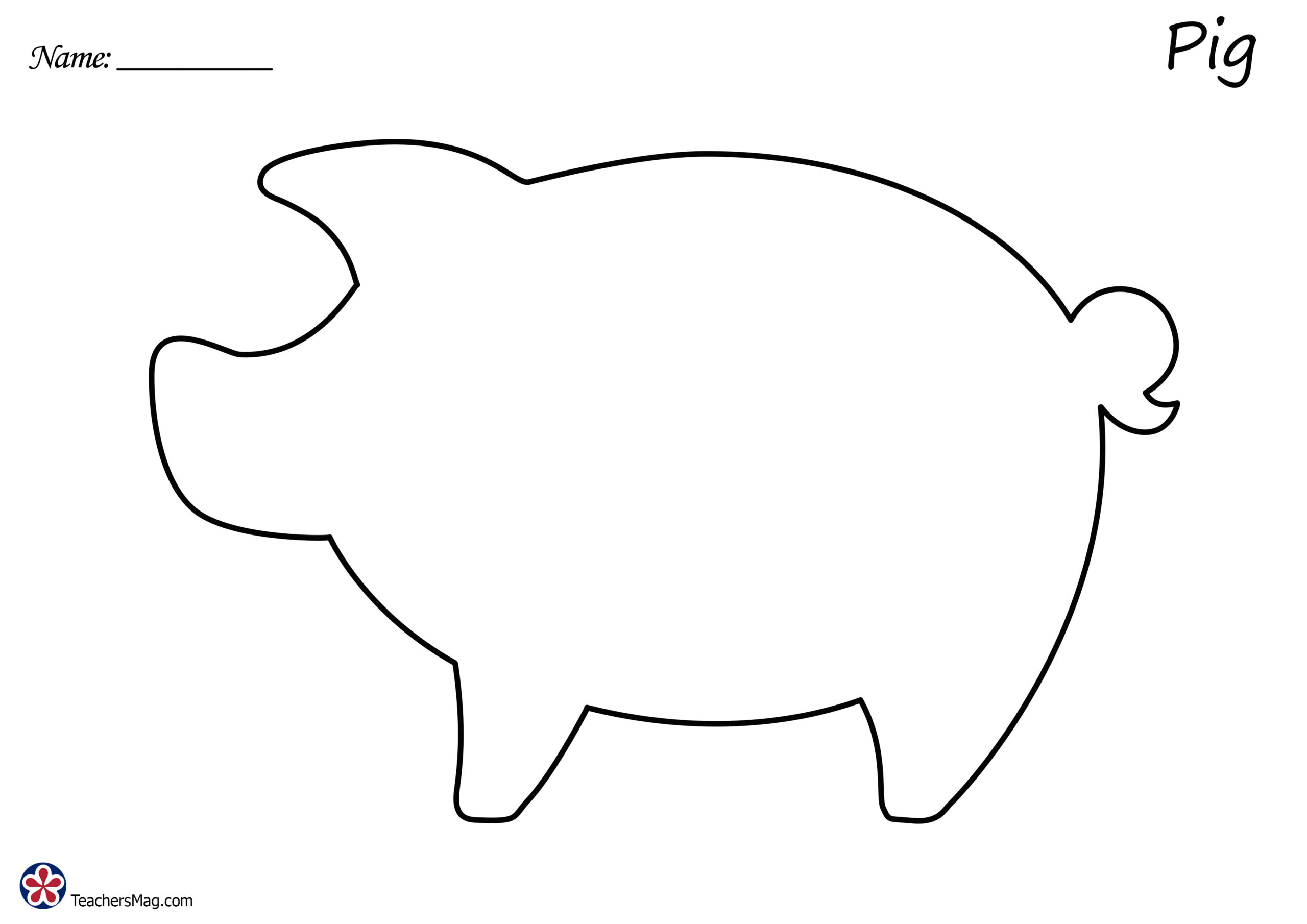 Farm Animal Outline Images. Teachersmag regarding Free Printable Farm Animal Template