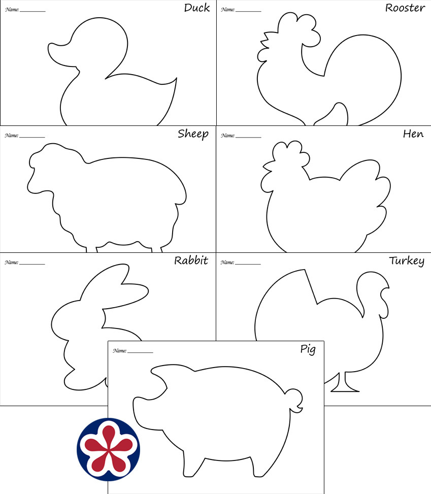 Farm Animal Outline Images. Teachersmag throughout Free Printable Farm Animal Template