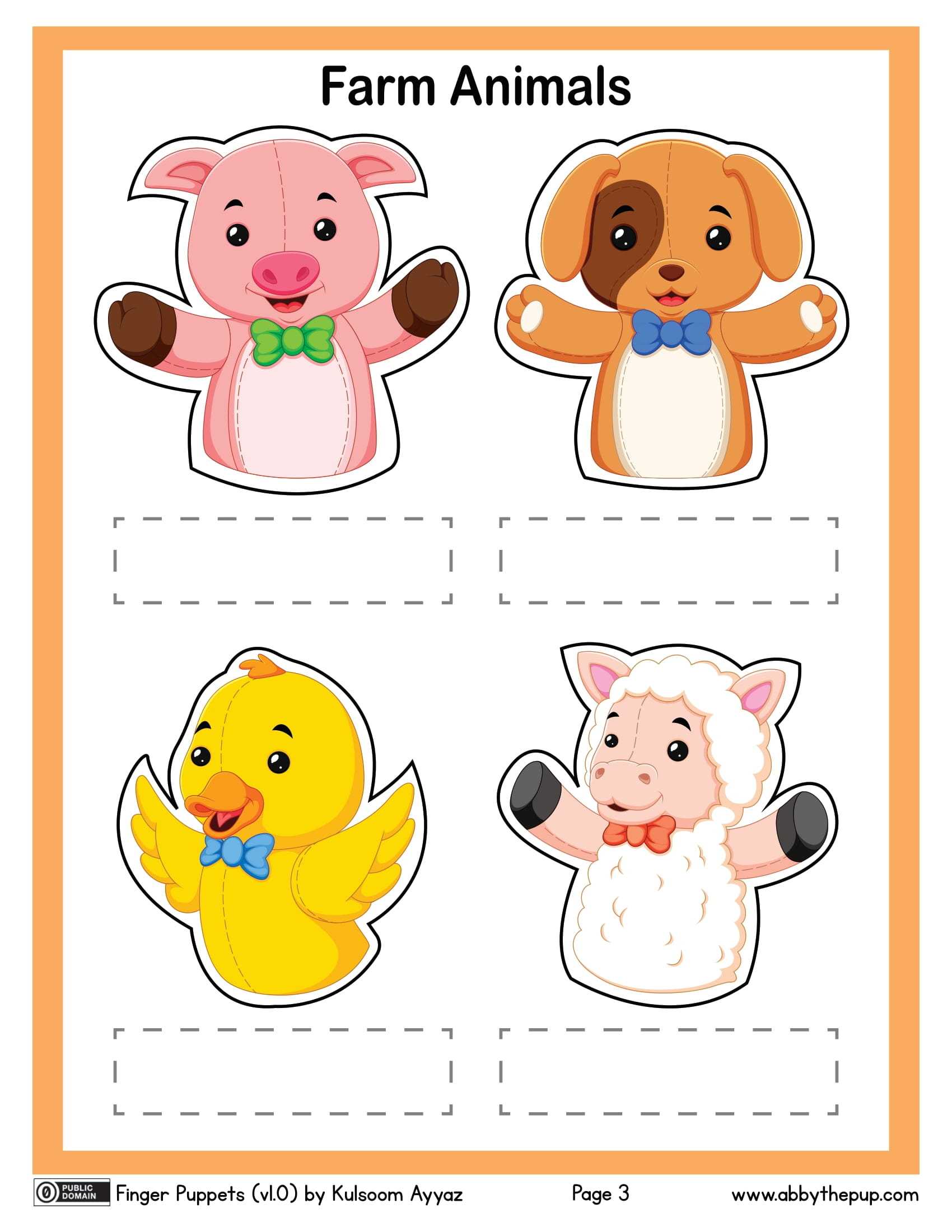 Farm Animals Finger Puppets | Free Printable Papercraft Templates inside Free Printable Animal Stick Puppet Template