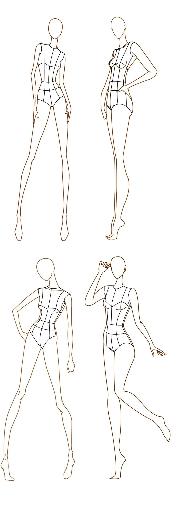 Fashion Croquis &amp;amp; Figure Templates intended for Free Printable Fashion Design Template