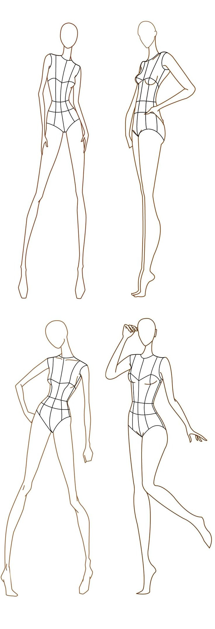 Fashion Croquis &amp;amp; Figure Templates regarding Free Printable Fashion Model Template