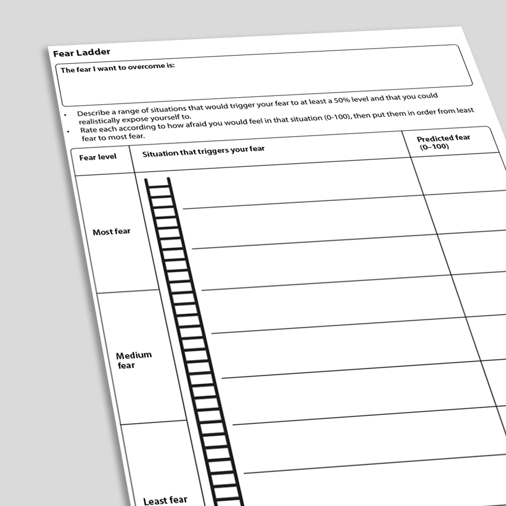 Fear Ladder pertaining to Free Printable Fear Ladder Template