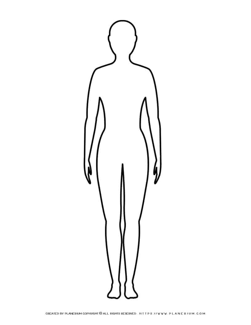 Female Body Outline | Planerium throughout Free Printable Body Outline Template