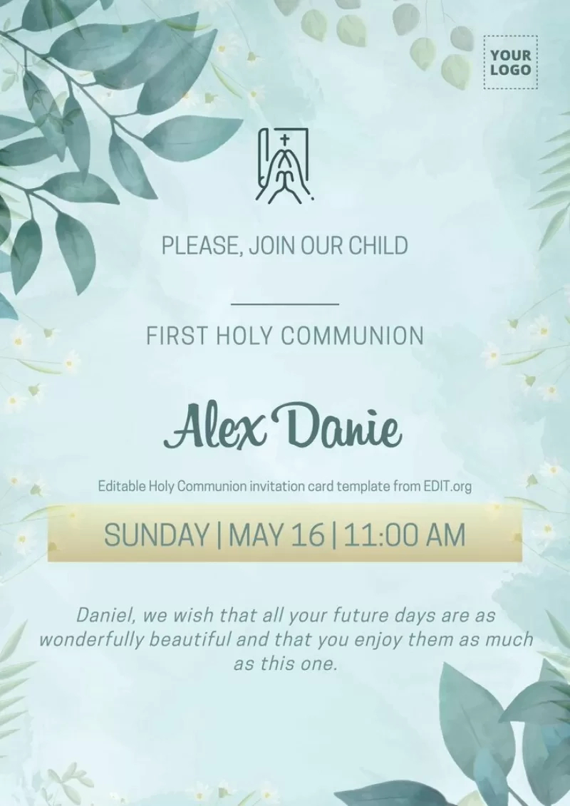 First Communion Invitation Templates for Free Printable First Communion Invitation Template