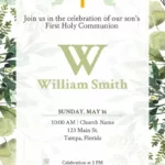 First Communion Invitation Templates In Free Printable First Communion Invitation Template
