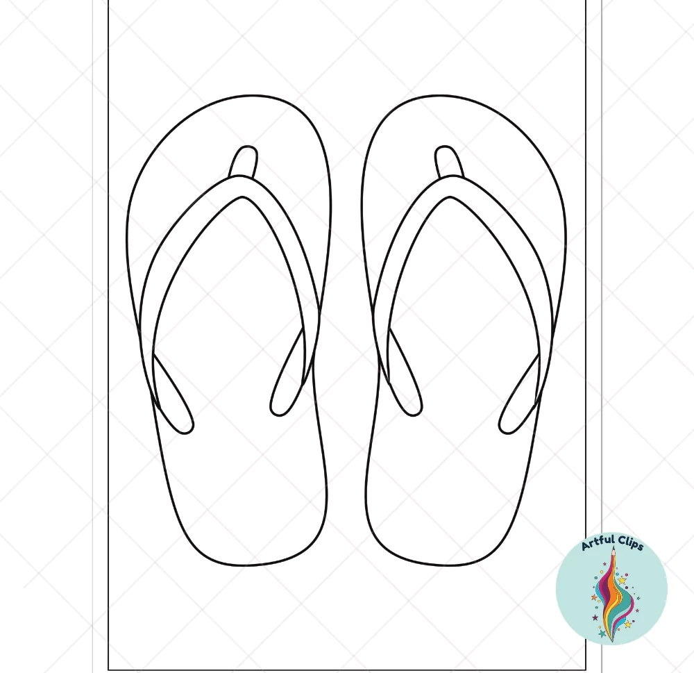 Flip Flop Template Set: Printable Pages For Coloring &amp;amp; Craft in Free Printable Flip Flop Template Printable