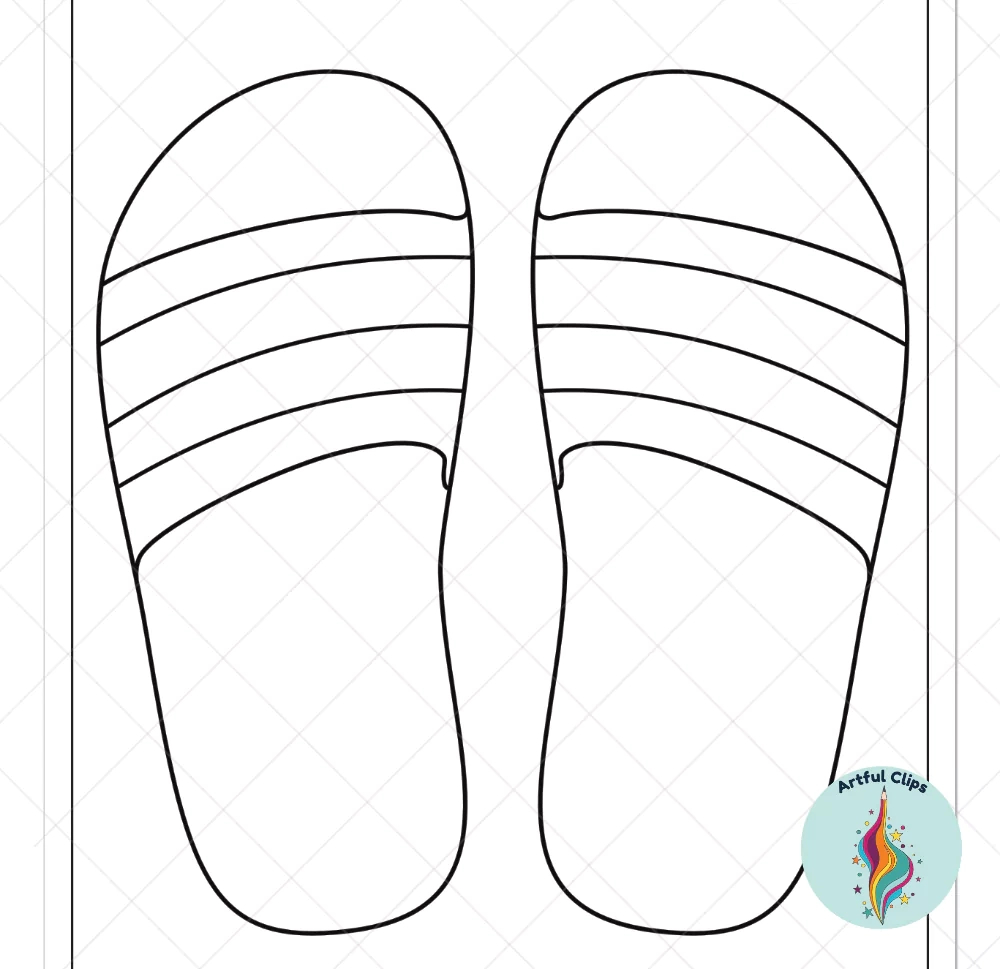 Flip Flop Template Set: Printable Pages For Coloring &amp;amp; Craft with Free Printable Flip Flop Template Printable