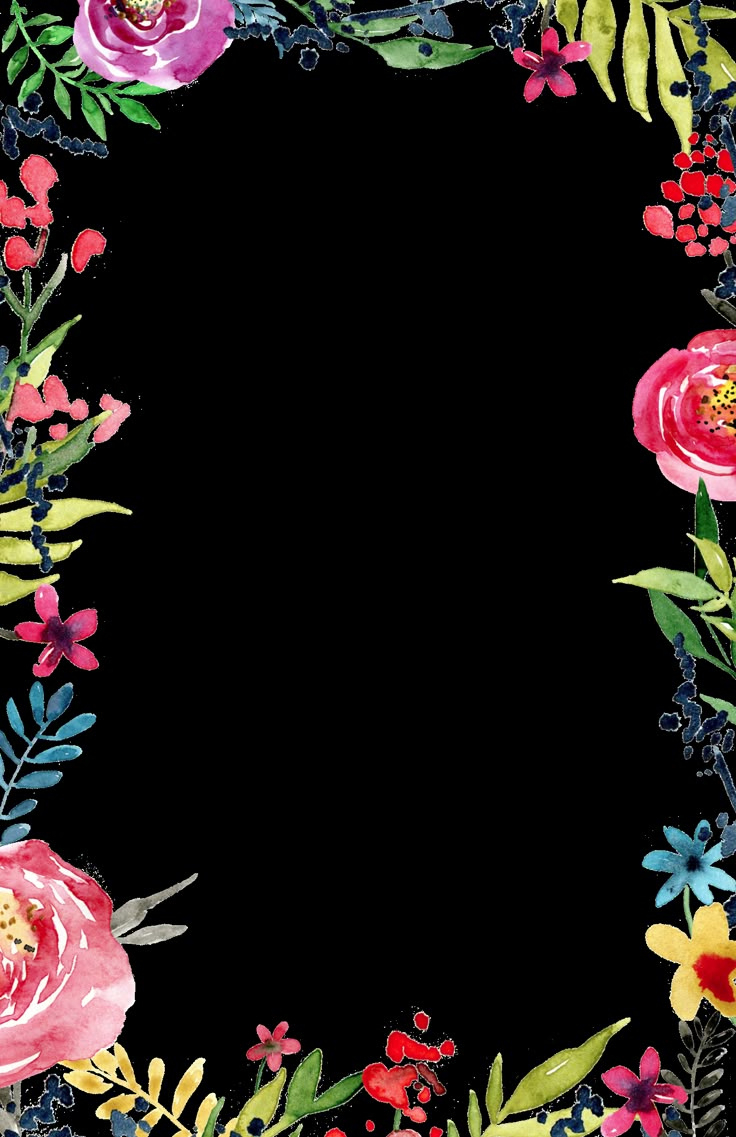 Floral Borders Invitations {Free Printable Invitation Templates in Free Printable Flower Border Template