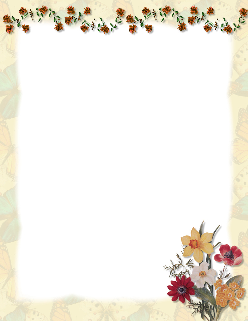 Floral Stationery Theme Free Page 1 in Free Printable Elegant Stationery Template