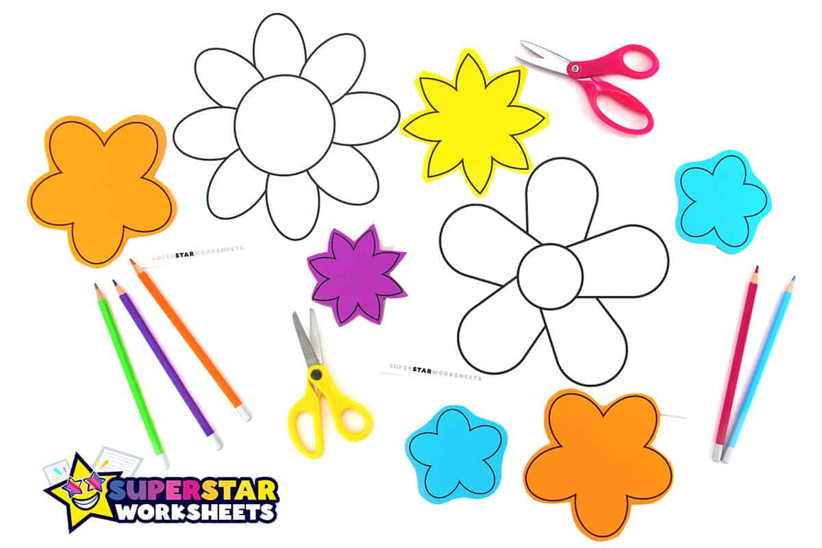 Flower Templates - Superstar Worksheets within Free Printable 3D Flower Template