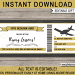 Flying Lessons Gift Voucher Template For Free Printable Flight Voucher Template