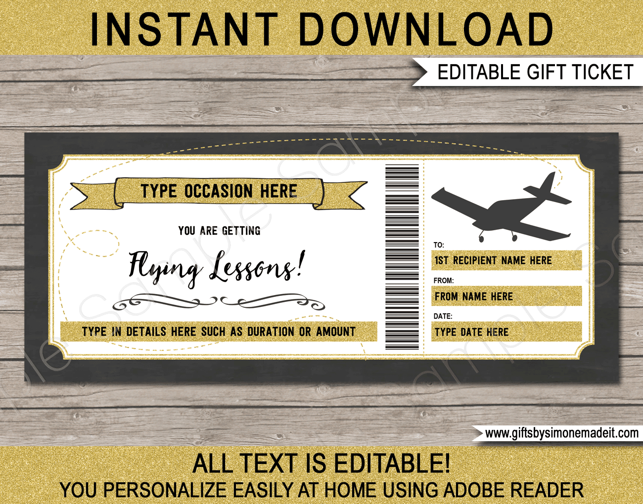 Flying Lessons Gift Voucher Template for Free Printable Flight Voucher Template