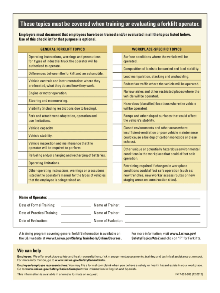 Free Printable Forklift License Template