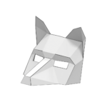 Fox Half Mask 3D Papercraft Model | Free Printable Papercraft For Free Printable 3D Fox Mask Template