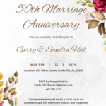 Free 50Th Marriage Anniversary Invitation Template To Edit Online Inside Free Printable 50th Wedding Anniversary Invitation Template