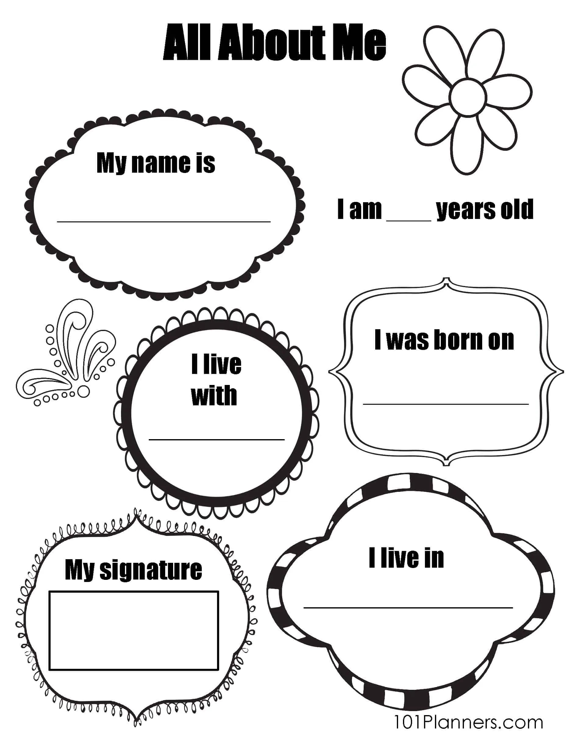 Free All About Me Poster And Workbook for Free Printable All About Me Poster Template Doc