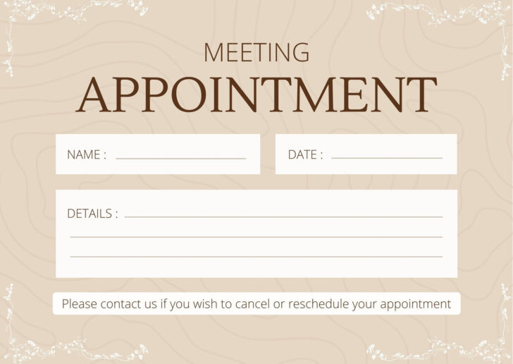 Free Printable Appointment Card Template